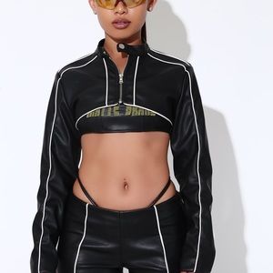 CAUTION MATTE BRAND LEATHER SIZE LARGE